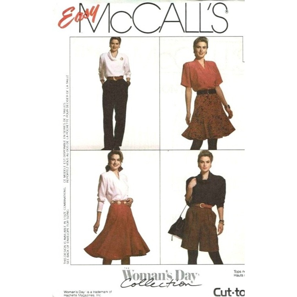 McCall's Sewing Pattern 6168 Misses Size 8-12 Skirt Pants Shorts Gored Pleated